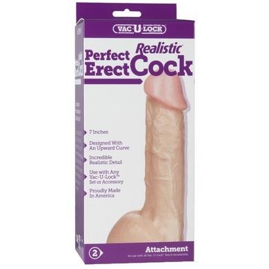 Vac-U-Lock 7in Realistic Perfect Erect Cock - Beige