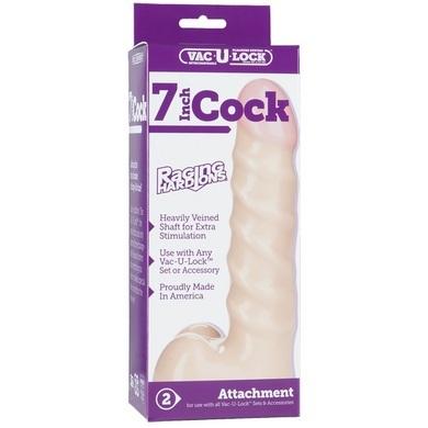 Vac-U-Lock 7in Raging Hard-Ons Cock - Beige