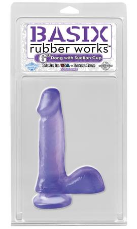 Basix Rubber Works 6 inches Dong Suction Cup Purple