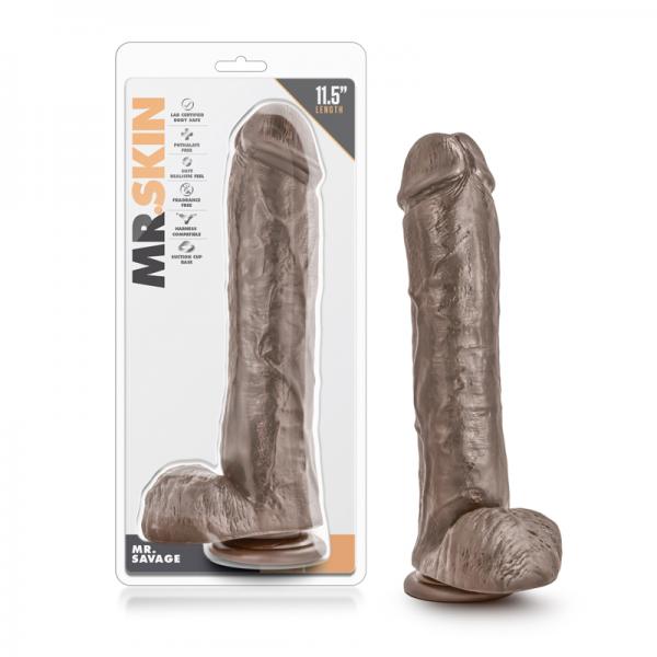 Mr Savage 11.5 inches Dildo with Suction Cup Brown