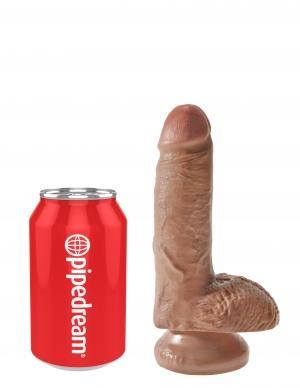 King Cock 7 inches Cock with Balls Tan Dildo