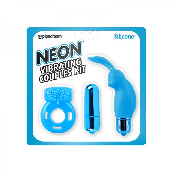 Neon Vibrating Couples Kit Blue