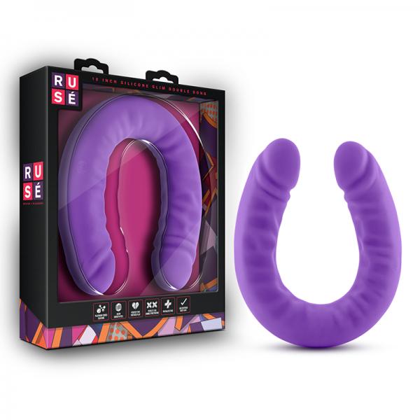 Ruse - 18 Inch Silicone Slim Double Dong - Purple