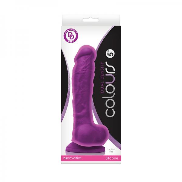 Colours Dual Density 5 inches Purple Dildo