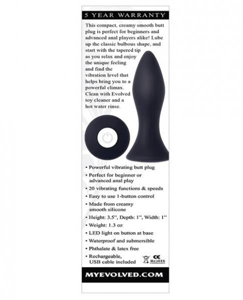 Mighty Mini Butt Plug Rechargeable Black Vibrator