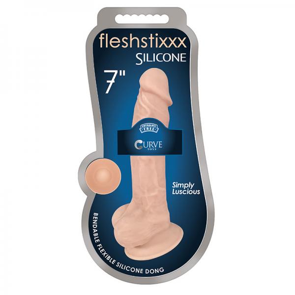 Fleshstixxx Silicone Silexpan Dildo W/balls 7in Vanilla